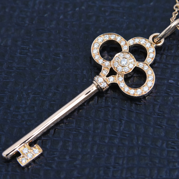 ティファニー ネックレス レディース クラウンキー ダイヤ ネックレス ピンクゴールド TIFFANY 750PG 中古