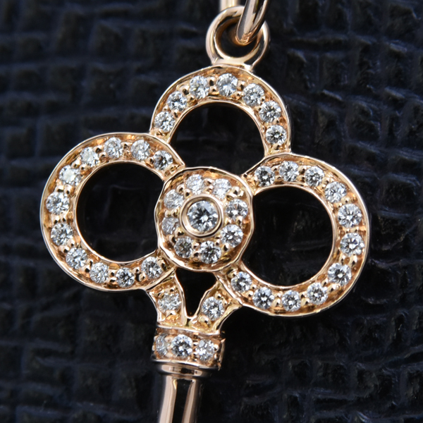 ティファニー ネックレス レディース クラウンキー ダイヤ ネックレス ピンクゴールド TIFFANY 750PG 中古