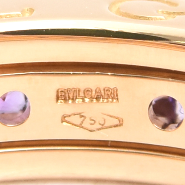 ブルガリ 指輪 レディース ビー ゼロワン B-ZERO1 アメジスト リング 52号 イエローゴールド BVLGARI 750YG 中古