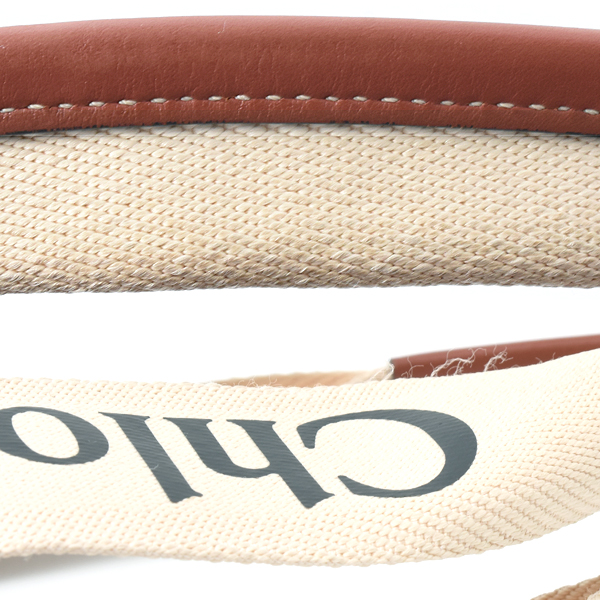 クロエ バッグ レディース ウッディ ラージ トートバッグ キャンバス レザー ブラウン系 CHC22AS382I2690U Chloe 中古