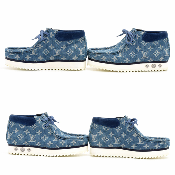 ルイヴィトン 靴 メンズ レディース LVモッズ アンクルブーツ スニーカー モノグラム デニム 5 日本サイズ24.5cm Louis Vuitton 中古