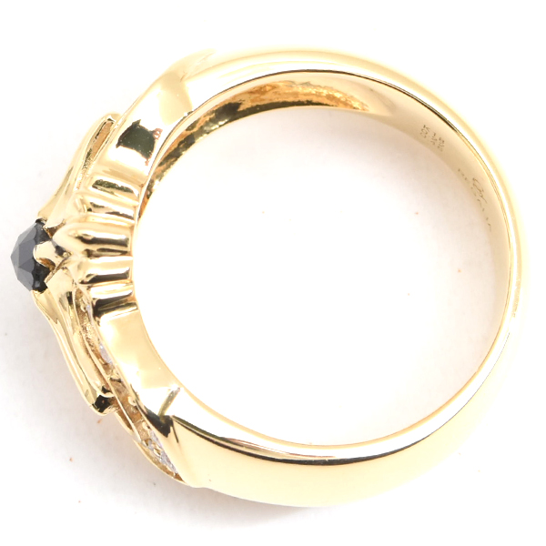 ゆきざき 指輪 メンズ レガリア ブラックダイヤ ダイヤ リング 18号 D0.22ct 0.46ct ゴールド YUKIZAKI K18 中古