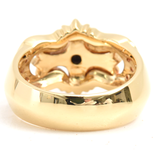 ゆきざき 指輪 メンズ レガリア ブラックダイヤ ダイヤ リング 18号 D0.22ct 0.46ct ゴールド YUKIZAKI K18 中古