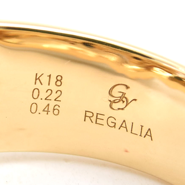 ゆきざき 指輪 メンズ レガリア ブラックダイヤ ダイヤ リング 18号 D0.22ct 0.46ct ゴールド YUKIZAKI K18 中古