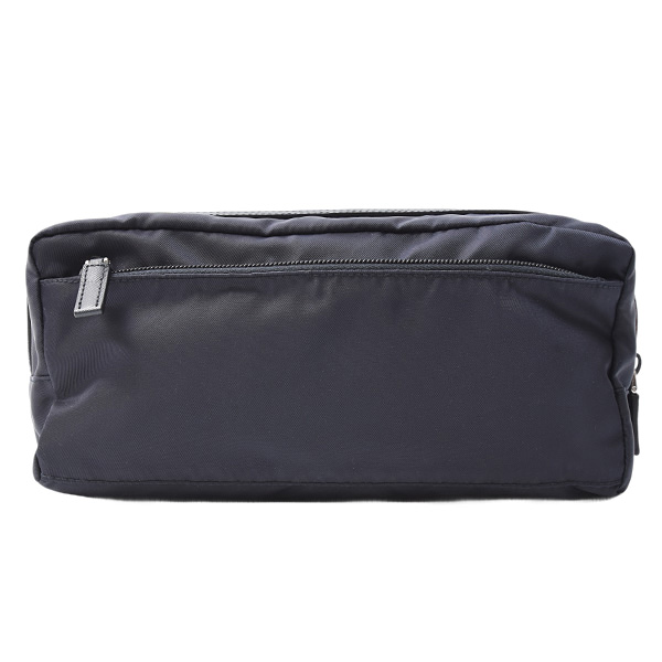 プラダ バッグ レディース メンズ トラベルポーチ クラッチ ナイロン×サフィアーノレザー BLEU PRADA 2N0030 中古