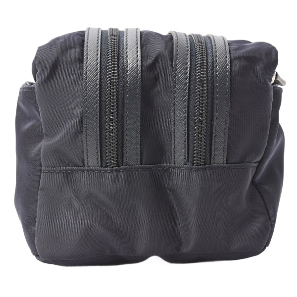 プラダ バッグ レディース メンズ トラベルポーチ クラッチ ナイロン×サフィアーノレザー BLEU PRADA 2N0030 中古