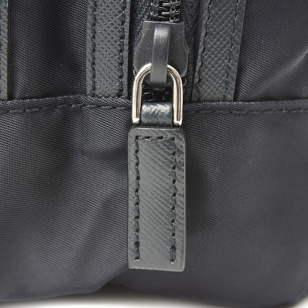 プラダ バッグ レディース メンズ トラベルポーチ クラッチ ナイロン×サフィアーノレザー BLEU PRADA 2N0030 中古