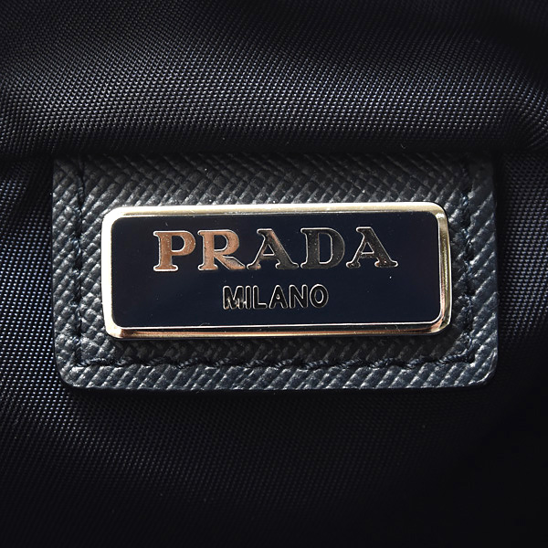 プラダ バッグ レディース メンズ トラベルポーチ クラッチ ナイロン×サフィアーノレザー BLEU PRADA 2N0030 中古
