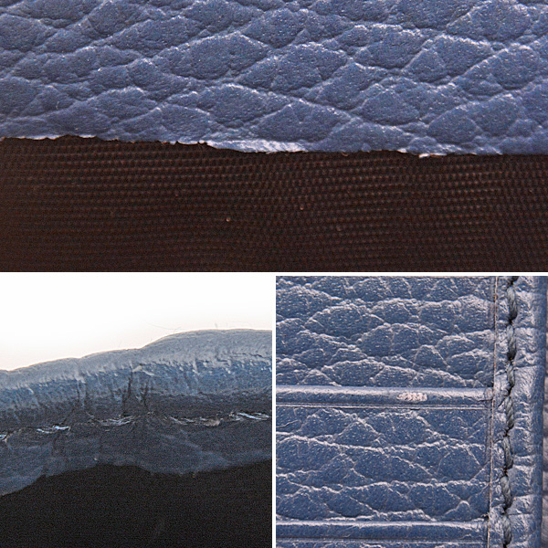 グッチ 財布 メンズ インターロッキングG 二つ折り財布 カーフ ブラック×ブルー アウトレット 薄型ウォレット GUCCI 610466 中古