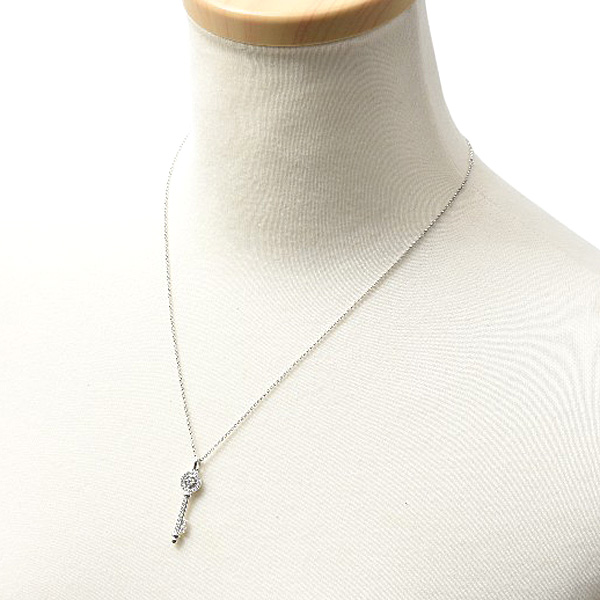 ヴァンドーム青山 ネックレス レディース キーモチーフ ダイヤモンドネックレス D0.21ct K18WG ホワイトゴールド VENDOME AOYAMA 中古