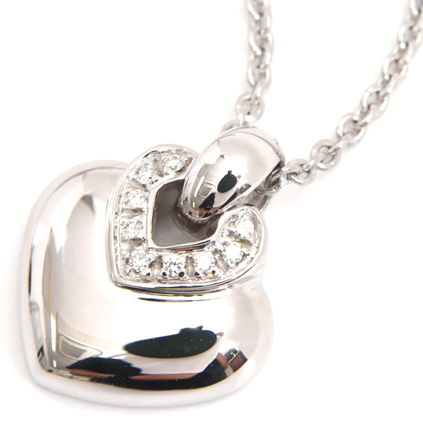 ブルガリ ネックレス レディース ドッピオクオーレ ダイヤ ネックレス ホワイトゴールド BVLGARI 750WG 中古