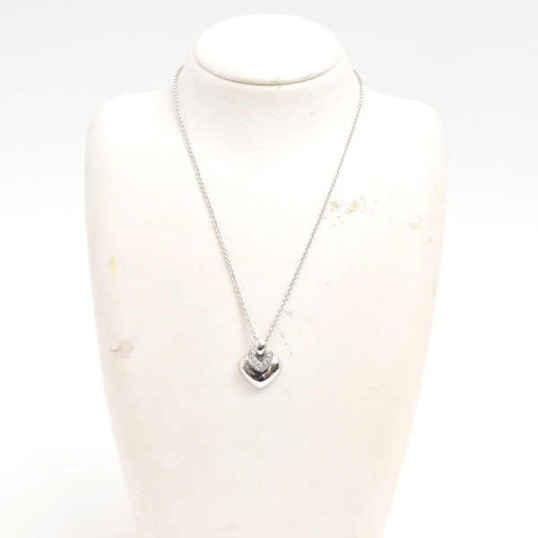 ブルガリ ネックレス レディース ドッピオクオーレ ダイヤ ネックレス ホワイトゴールド BVLGARI 750WG 中古