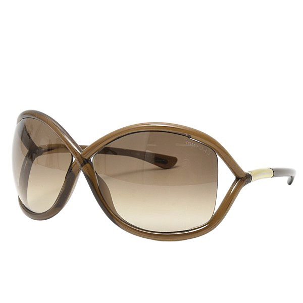 トムフォード サングラス メンズ レディース Whitney TF9 692 ブラウン プラスチック TOMFORD 中古