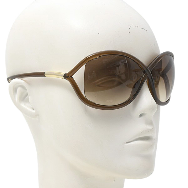 トムフォード サングラス メンズ レディース Whitney TF9 692 ブラウン プラスチック TOMFORD 中古