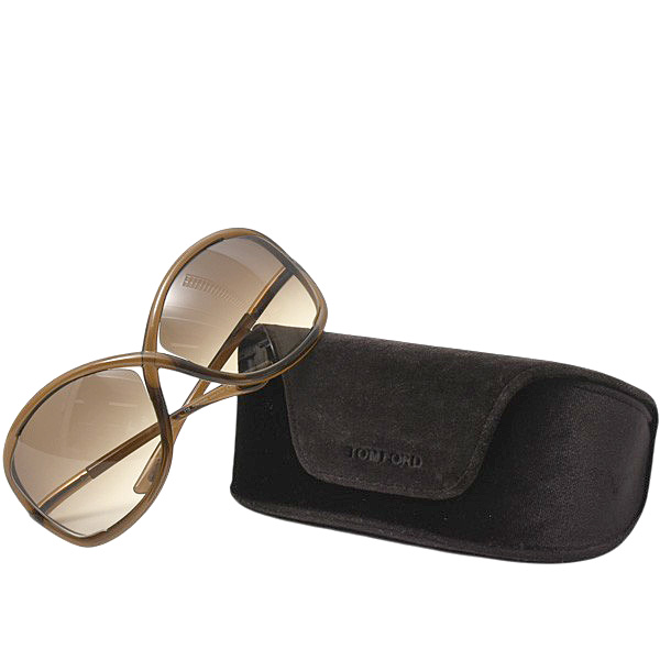 トムフォード サングラス メンズ レディース Whitney TF9 692 ブラウン プラスチック TOMFORD 中古