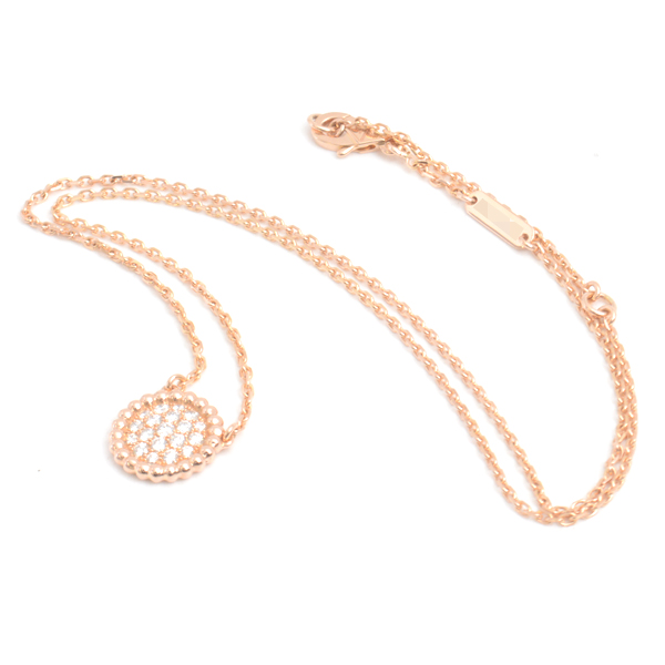 ヴァンクリーフ&アーペル ネックレス レディース ペルレ スモール ダイヤモンド ネックレス ピンクゴールド Van Cleef & Arpels 750PG 中古