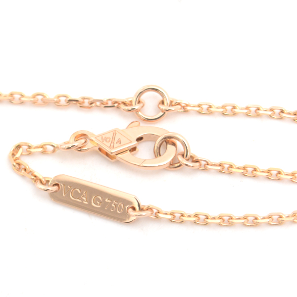 ヴァンクリーフ&アーペル ネックレス レディース ペルレ スモール ダイヤモンド ネックレス ピンクゴールド Van Cleef & Arpels 750PG 中古