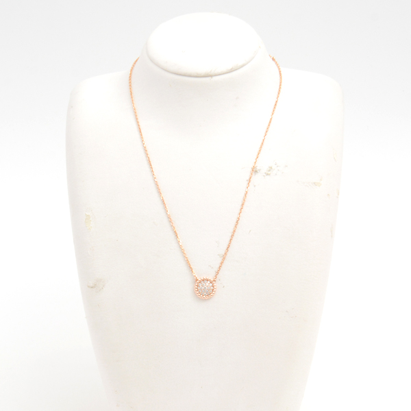 ヴァンクリーフ&アーペル ネックレス レディース ペルレ スモール ダイヤモンド ネックレス ピンクゴールド Van Cleef & Arpels 750PG 中古