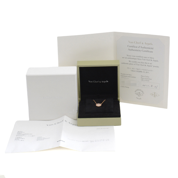 ヴァンクリーフ&アーペル ネックレス レディース ペルレ スモール ダイヤモンド ネックレス ピンクゴールド Van Cleef & Arpels 750PG 中古