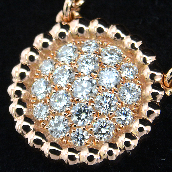 ヴァンクリーフ&アーペル ネックレス レディース ペルレ スモール ダイヤモンド ネックレス ピンクゴールド Van Cleef & Arpels 750PG 中古