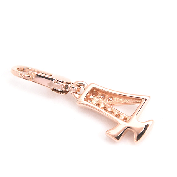 ゆきざき ペンダント レディース メンズ ノンブル ナンバー No4 ダイヤモンド ペンダントトップ ピンクゴールド K18PG YUKIZAKI 中古