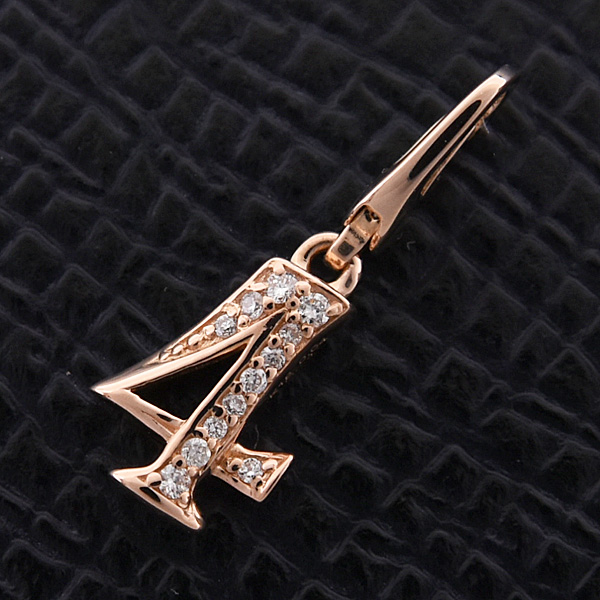 ゆきざき ペンダント レディース メンズ ノンブル ナンバー No4 ダイヤモンド ペンダントトップ ピンクゴールド K18PG YUKIZAKI 中古