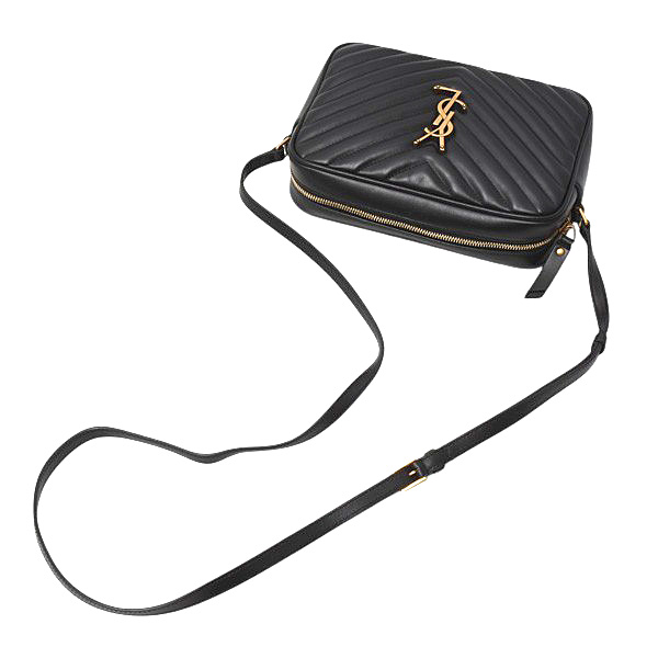 サンローラン バッグ レディース ルー カメラバッグ ショルダーバッグ レザー ブラック SAINT LAURENT 612544 中古