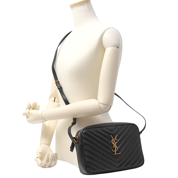 サンローラン バッグ レディース ルー カメラバッグ ショルダーバッグ レザー ブラック SAINT LAURENT 612544 中古