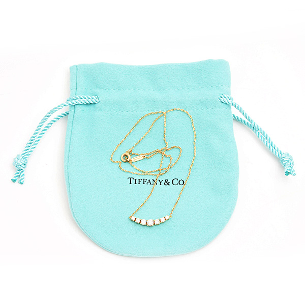 ティファニー ネックレス レディース イーストウエスト ダイヤ ペンダント イエローゴールド 750YG K18 イーストウェスト TIFFANY 中古