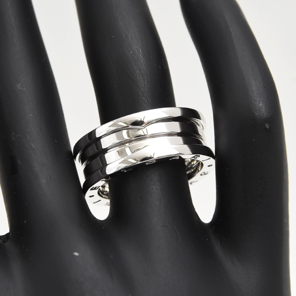 ブルガリ 指輪 メンズ ビー ゼロワン B-ZERO1 リング 59号 ホワイトゴールド BVLGARI 750WG 中古