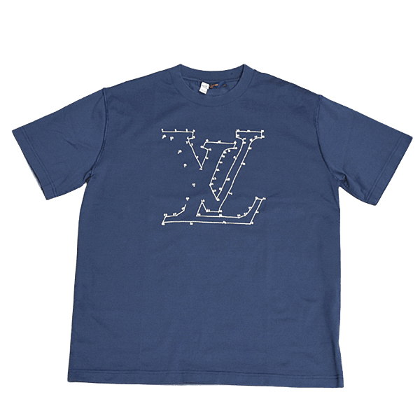 ルイヴィトン 衣料品 メンズ LVステッチ アンドエンブロイダリーTシャツ 半袖 XL ブルー系 1A83RO Louis Vuitton 中古