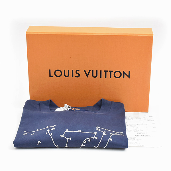 ルイヴィトン 衣料品 メンズ LVステッチ アンドエンブロイダリーTシャツ 半袖 XL ブルー系 1A83RO Louis Vuitton 中古