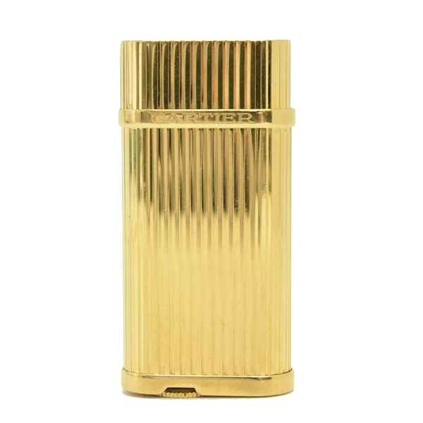カルティエ ライター ゴドロン ローラーガスライター ストライプ ゴールド メンテナンス済み Cartier 中古