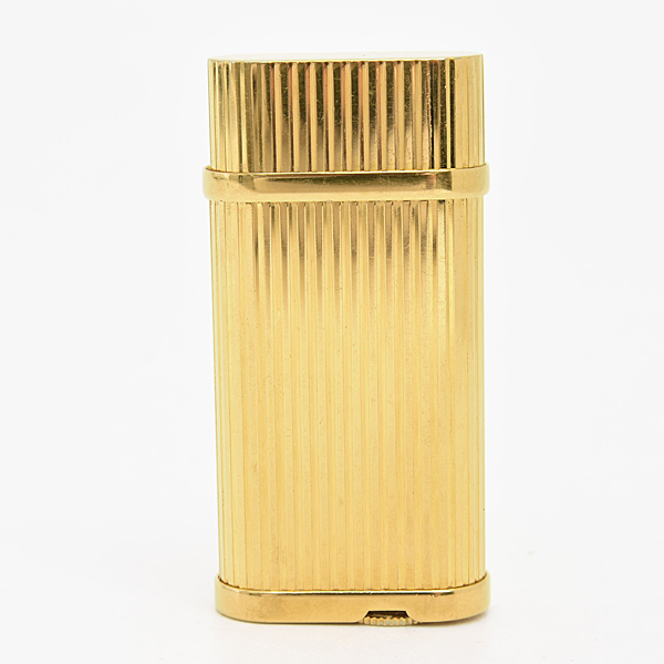 カルティエ ライター ゴドロン ローラーガスライター ストライプ ゴールド メンテナンス済み Cartier 中古