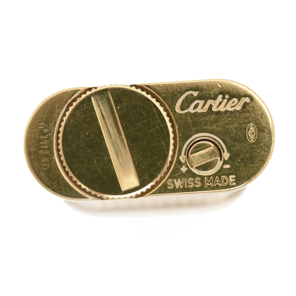 カルティエ ライター ゴドロン ローラーガスライター ストライプ ゴールド メンテナンス済み Cartier 中古