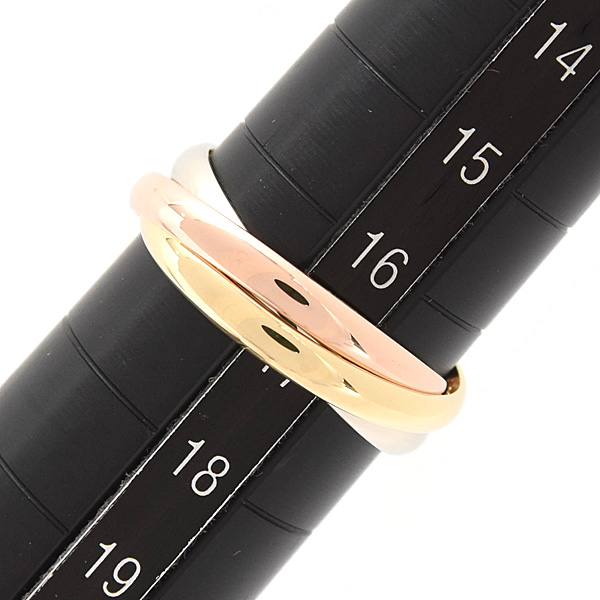 カルティエ 指輪 レディース メンズ トリニティ リング 3連 57号 実寸16.5号 2.5mm ゴールド Cartier 750YG×WG×PG 中古