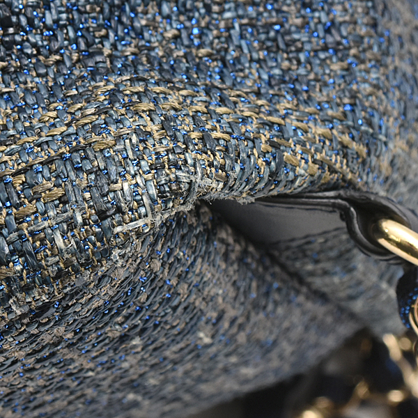 シャネル バッグ レディース ドーヴィル バックパック リュックサック ヘンプ レザー ブルー系 CHANEL A93787 中古