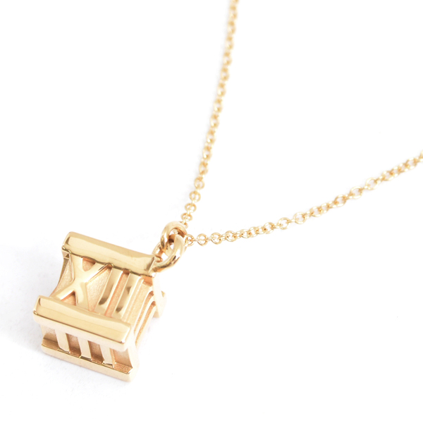 ティファニー ネックレス レディース アトラス キューブ ネックレス イエローゴールド TIFFANY 750YG 中古