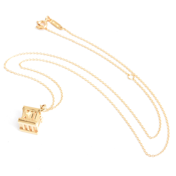 ティファニー ネックレス レディース アトラス キューブ ネックレス イエローゴールド TIFFANY 750YG 中古