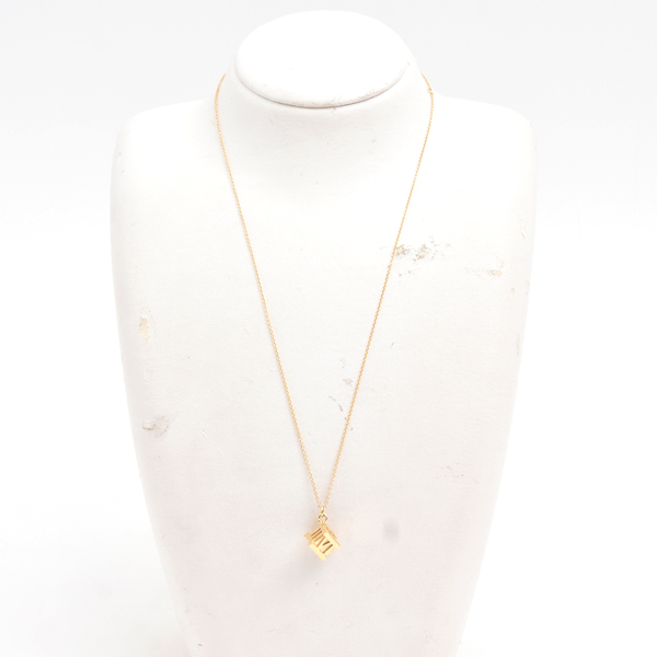 ティファニー ネックレス レディース アトラス キューブ ネックレス イエローゴールド TIFFANY 750YG 中古