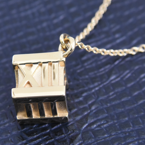 ティファニー ネックレス レディース アトラス キューブ ネックレス イエローゴールド TIFFANY 750YG 中古