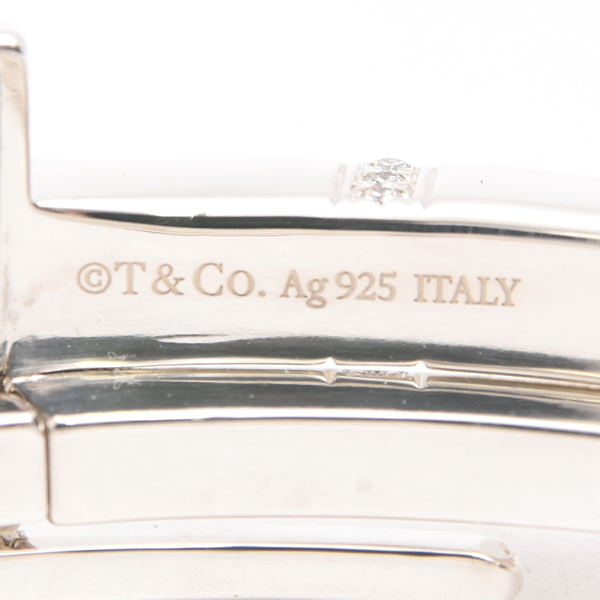 ティファニー ブレス レディース Tスクエア ラップ ダイヤモンド バングル ブレスレット シルバー TIFFANY SV925 中古