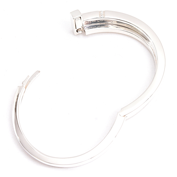 ティファニー ブレス レディース Tスクエア ラップ ダイヤモンド バングル ブレスレット シルバー TIFFANY SV925 中古