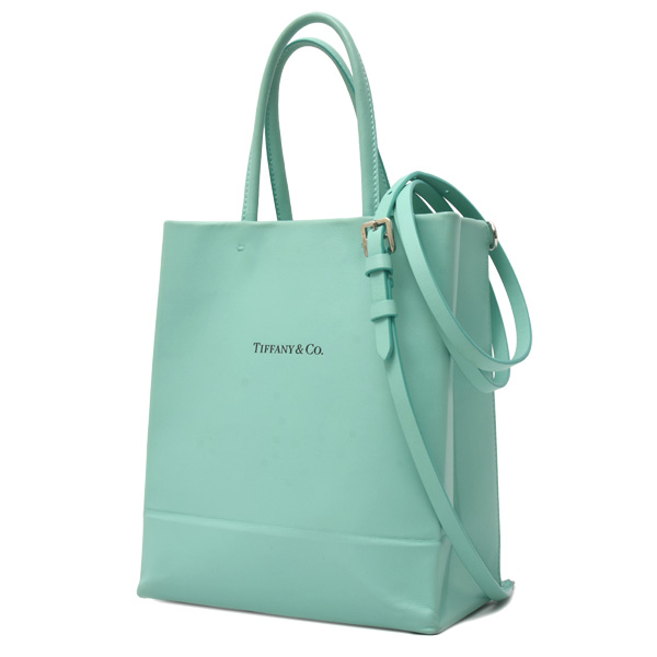 ティファニー バッグ レディース ミニトートバッグ ショルダーバッグ カーフ ティファニーブルー TIFFANY 中古