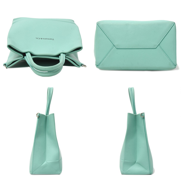 ティファニー バッグ レディース ミニトートバッグ ショルダーバッグ カーフ ティファニーブルー TIFFANY 中古