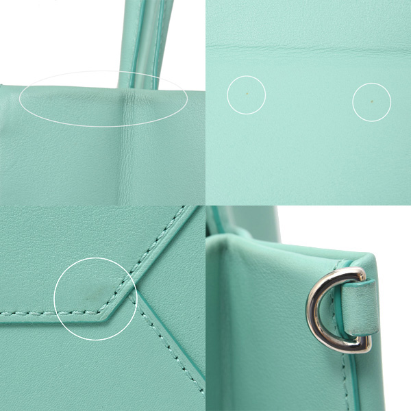 ティファニー バッグ レディース ミニトートバッグ ショルダーバッグ カーフ ティファニーブルー TIFFANY 中古