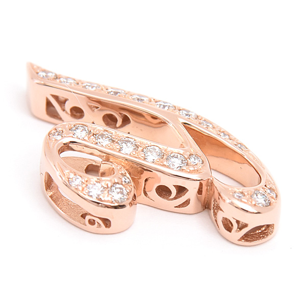 ゆきざき ペンダント アルファ イニシャルY ダイヤ ペンダントトップ D0.42ct Mサイズ ピンクゴールド YUKIZAKI K18PG 中古