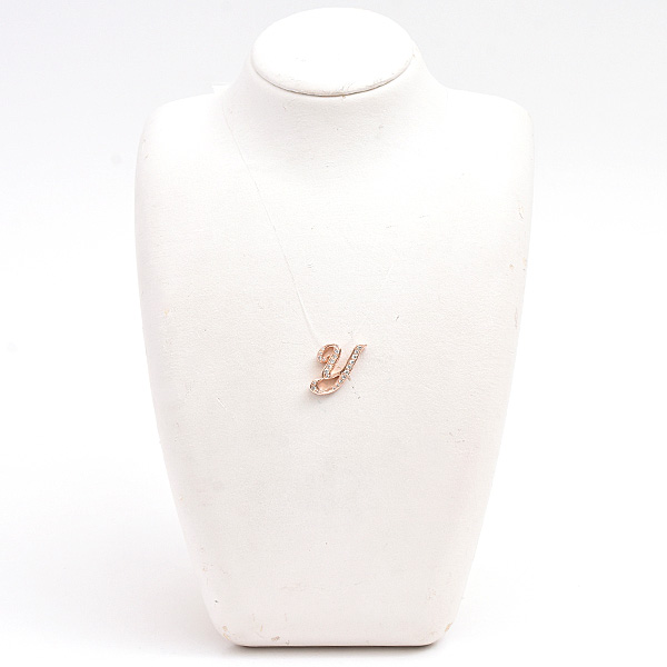 ゆきざき ペンダント アルファ イニシャルY ダイヤ ペンダントトップ D0.42ct Mサイズ ピンクゴールド YUKIZAKI K18PG 中古