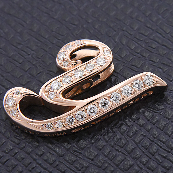 ゆきざき ペンダント アルファ イニシャルY ダイヤ ペンダントトップ D0.42ct Mサイズ ピンクゴールド YUKIZAKI K18PG 中古