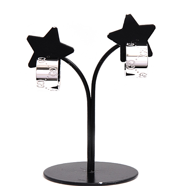 グッチ ピアス レディース アイコン ワイド フープ ホワイトゴールド 750WG GUCCI 中古